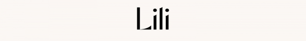 black sans serif font reading lili on a cream background